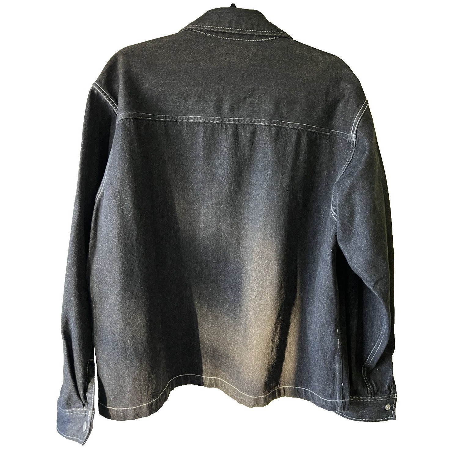 Not So Ape Washed Black Japan Indigo Men Denim Jacket Contrast Stitching Medium — image 6 of 8
